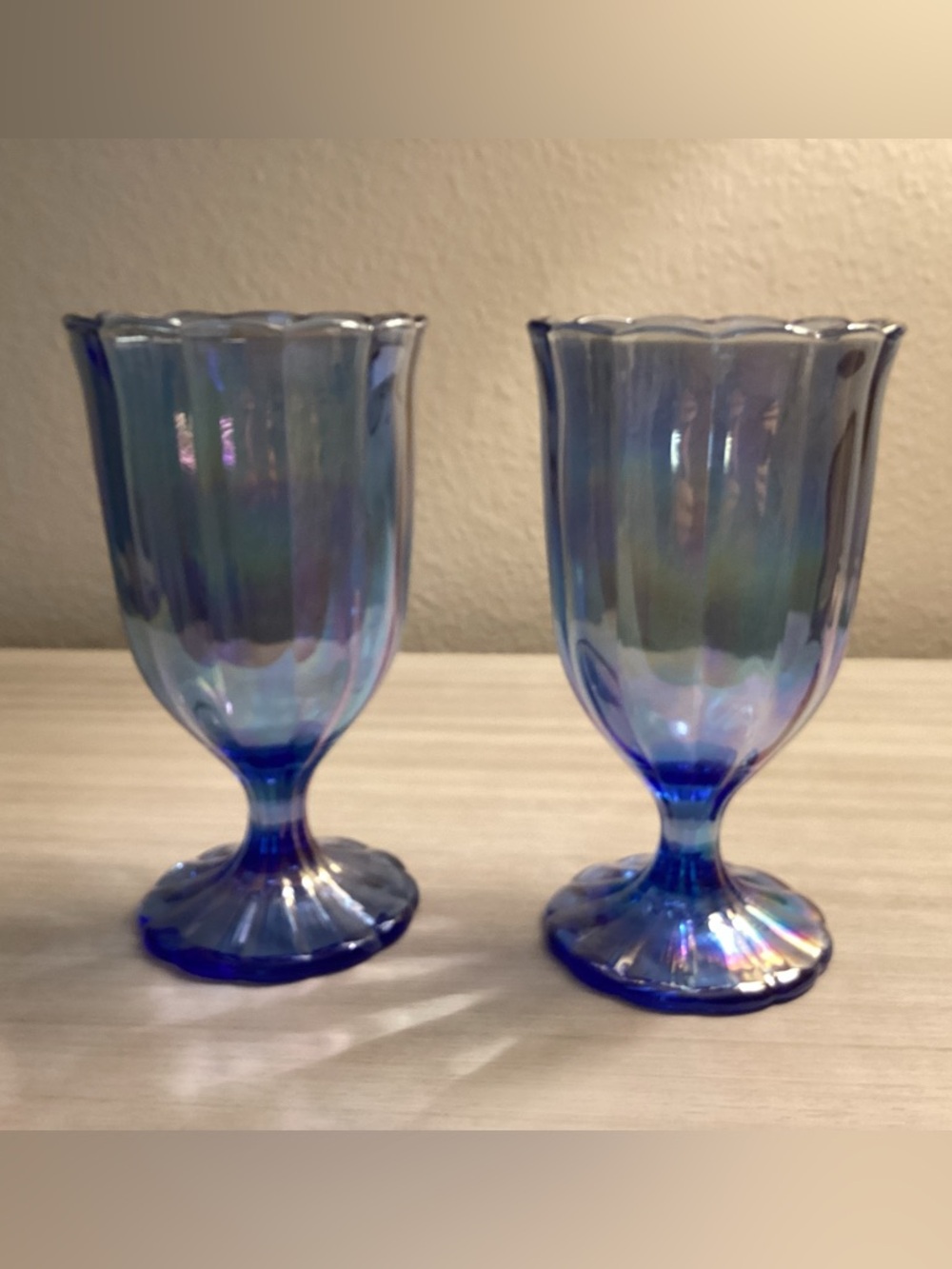 Pioneer Woman Luster Blue 12.5-oz Pearlized Goblet Set - IEC